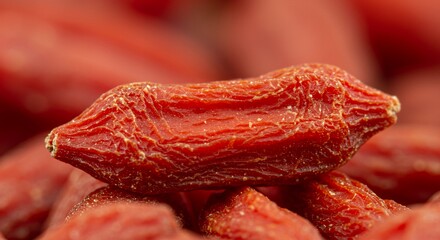 Macro Photography of Goji Berries: A Close-Up View of Dried Goji Berries Texture and Color