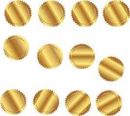 Set of gradient gold folded sticker