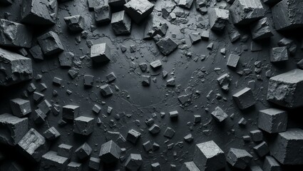 Abstract background featuring scattered dark cubes creating a textured surface, ideal for design projects.