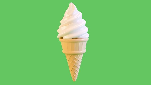 Rotate Vanilla ice cream in cone shape