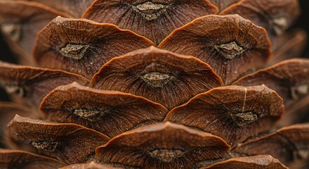Intricate Details of a Pine Cone: A Macro Photograph Revealing Nature's Hidden Beauty