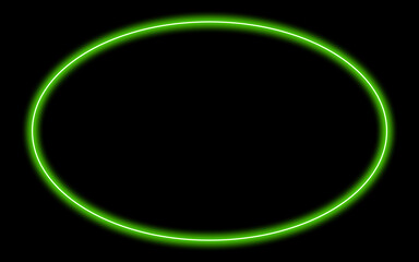 glowing green neon circle on black background