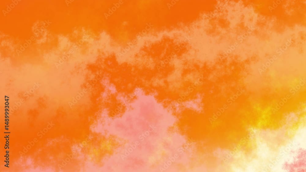 Poster An orange to yellow gradient of ink flows through water in slow motion. Loop background