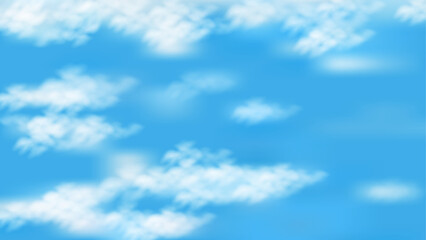 柔らかい雲が広がる青空のベクター背景
