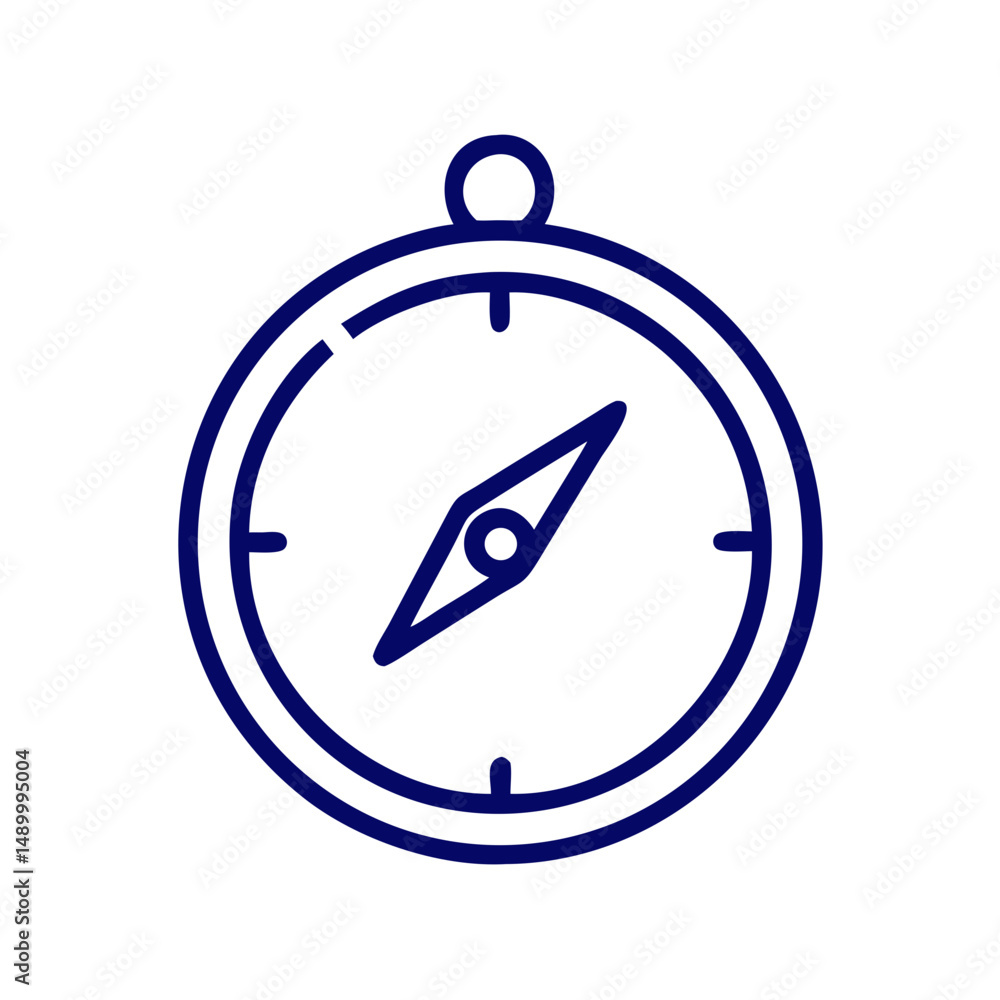 Poster compass icon in simple line art style on white background
