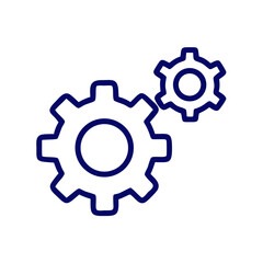 Fototapeta premium Interlocking gears in simple outline style for mechanical design 