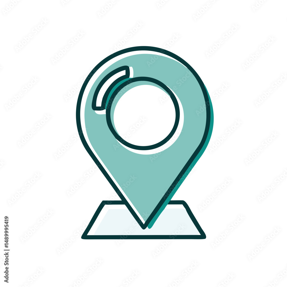 Poster location pin icon in modern teal design for mapping applications