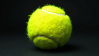 Single tennis ball with visible texture and seam marks, training, recreation, hobby
