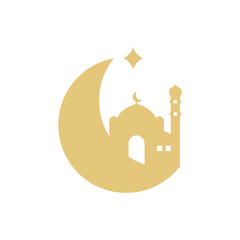 Mosque Moon Vector