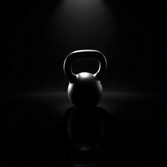 Strength training action kettlebell workout gym studio fitness photography dark setting