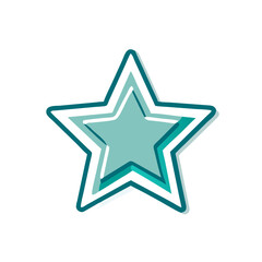 Star icon in teal color with layered design and minimalist style  