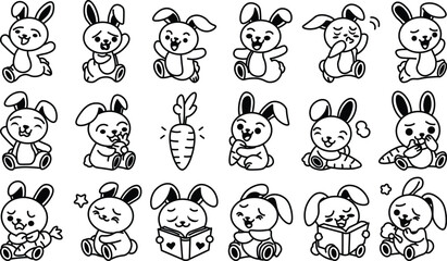 character cartoon rabbit vector outline