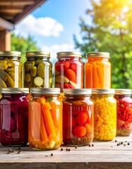 Colorful vegetable pickles, variety in every jar