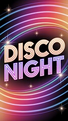 Disco Night poster, mobile vertical format