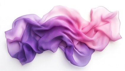 Fototapeta premium Delicate, flowing fabric in a soft ombre of pink and purple