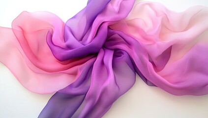 Obraz premium Soft, flowing fabric in shades of pink and purple. Delicate, ombre effect