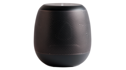 A smart speaker with intelligent voice, modern speaker with smart voice, smart speaker with intelligent voice system, voice-operated smart audio device, on a transparent backgrounds