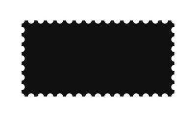 Perforated Rectangle Postage Stamp Silhouette Icon