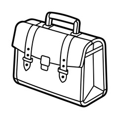 Black And White Business Briefcase Design Illustration