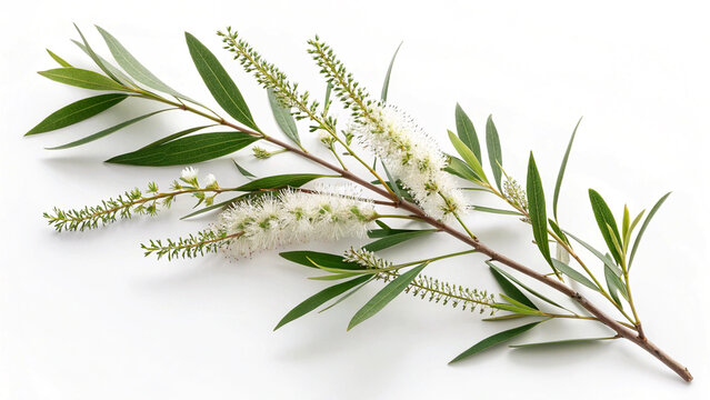 Herbal medicine plant Melaleuca alternifolia or Tea tree oil isolated on white or transparent background