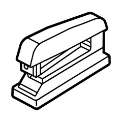 Stationery Stapler Black and White Line Drawing