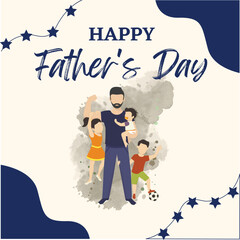 Modern blue father day instagram post