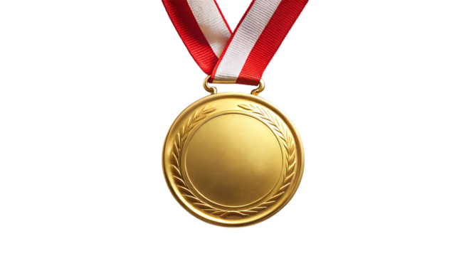 Shiny Gold Medal Isolated PNG