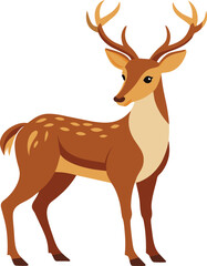 Cute Brown Deer Antlers Animal Wildlife