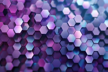 Hexagonal Patterns: Exploring the Beauty of 3D Geometric Shapes in Purple and Blue Hues, a Visual Symphony of Abstract Design with Gradient Effects, Creating Stunning Visuals for Digital Art and Backg