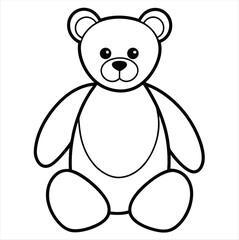 Fototapeta premium An illustration of a teddy bear, featuring a round head, large ears, button-like eyes, and a small nose. The bear has an oversized body. Its design is cute and cartoonish, a friendly expression.