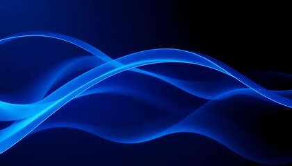 Fototapeta premium Abstract blue wave background, dark modern design , curve, design