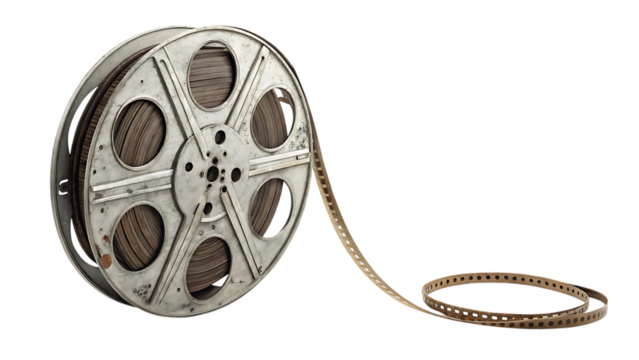 Vintage Film Reel Isolated on White Background