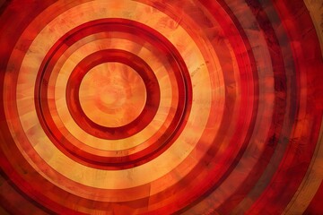 Abstract Concentric Circles in Fiery Hues: A Vibrant Red and Orange Circular Design, Radiating Energy and Warmth, with Textured Layers Creating Depth and Visual Interest.  An Artistic Exploration of C