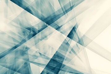 Abstract Teal and White Geometric Shapes Intersect and Overlay, Creating a Dynamic and Modern Design with Depth and Visual Interest, Showcasing a Futuristic Architectural Style.