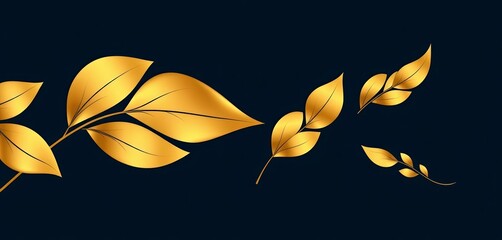 Abstract gold leaf vector set; elegant design elements for luxury branding, foliage, template