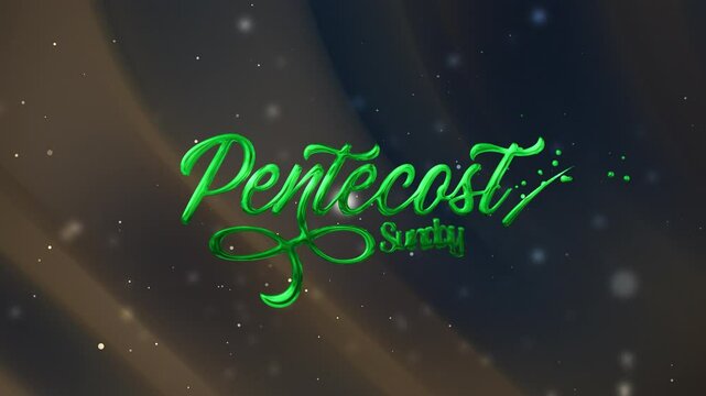 Green Pentecost Sunday symbol against blurry background. Perfect for religious designs, church events, spiritual presentations, and festive decorations.