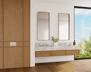 Modern Bathroom with Double Vanity and Natural Light