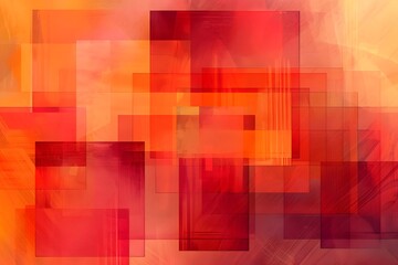 Abstract Red and Orange Geometric Shapes Overlapping and Intersecting, Creating a Dynamic and Energetic Composition with Vivid Hues and Textured Layers, Evoking Feelings of Warmth and Excitement.  A S