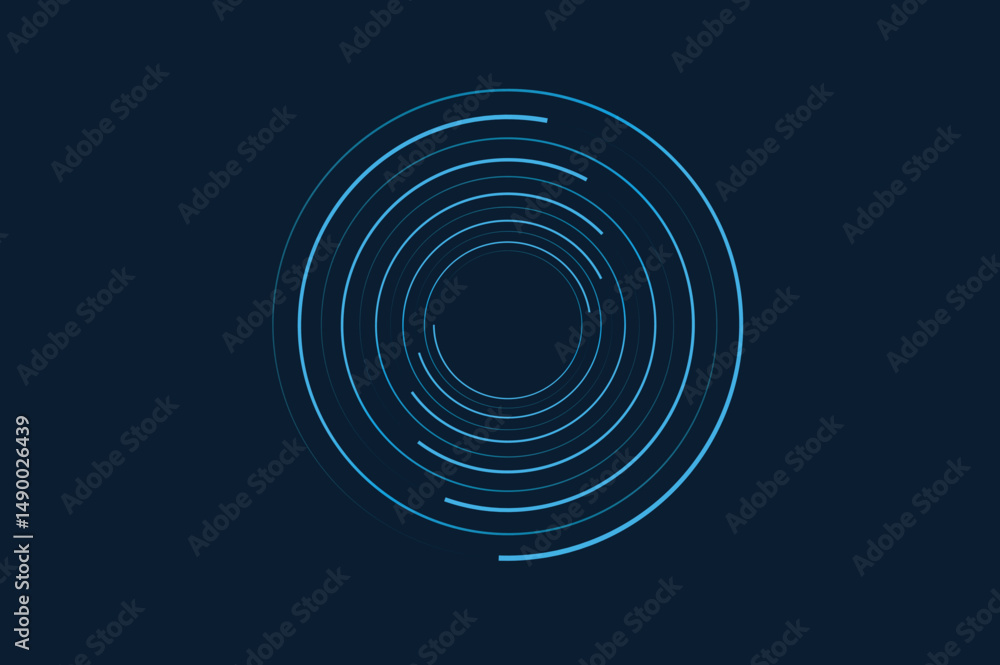Poster radial spinning spiral pattern. circular speed lines form collection. rotating circle sound wave con