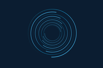 Radial spinning spiral pattern. Circular speed lines form collection. Rotating circle sound wave concepts. Abstract sunburst ray and beam design element for icon, badge, logo, tag, label. Vector