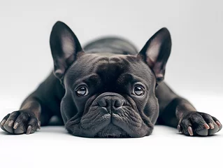 Fotobehang Adorable French Bulldog - Happy, Playful Young Pup with Vibrant Coat - Perfect for Pet Lovers & Animal Portraits © Rady