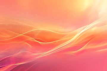 Abstract Orange and Yellow Waves Flow Seamlessly, Creating a Vibrant and Serene Digital Background; Ideal for Presentations, Websites, or Mobile Applications;  Perfect for Mood Enhancement and Visual 