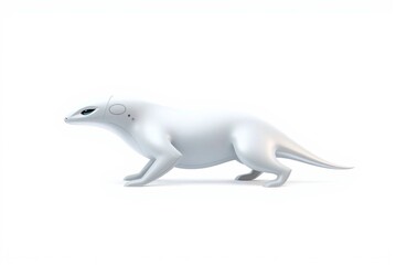 Fototapeta premium Robot Lizard Blue Eye Futuristic White Toy Plastic Synthetic Technology Animal