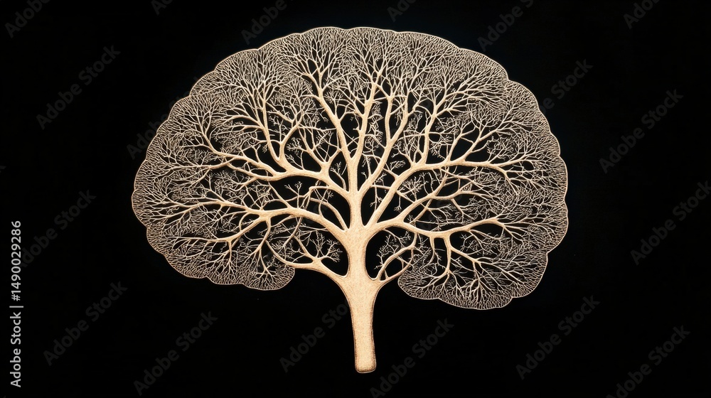 Poster illustrate a brain icon that forms a network of interconnected pathways, symbolizing the complex nat