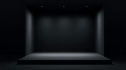 A plain isolated backdrop in matte black, ideal for product display and copy space.