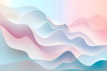Abstract Pastel Waves: Serene Gradient Hills Flowing Seamlessly, Creating a Calming Visual Masterpiece with Soft Hues. Digital Art Background Ideal for Relaxation and Creative Projects.