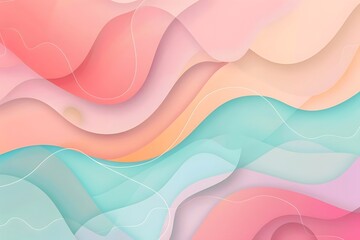 Abstract Pastel Waves: Flowing Design, Elegant Curves, Soft Hues, Dreamy Color Palette, Calming Visuals, Serene Background, Modern Art, Graphic Design, Wallpaper, Illustration,  Fluid Shapes,  Layered