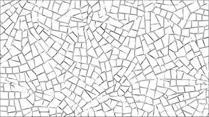 Surface cracked wall texture monochrome, Cracked concrete wall texture, Cracks texture overlay. Vector background, 