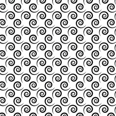 Black and white spiral swirl pattern design.