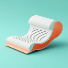 Abstract, stylized representation of a book on a pastel background.